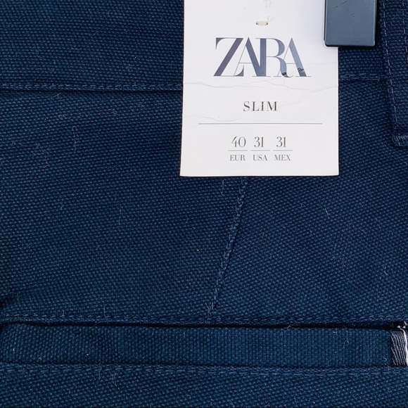 Zara Navy Slim Fit Pants - Picture 6 of 10
